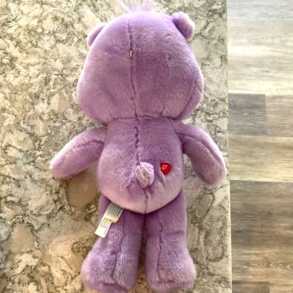 Purple Care Bears Harmony Golden Headband Flower Belly Stuffed Bear - Picture 3 of 4